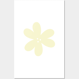 Cute Abstract Flower - Pastel Yellow Posters and Art